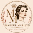 Elegant clean beauty Logo for Makeup Marilyn featuring vegan makeup, feminine nail care, cruelty-free cosmetics, and timeless luxury beauty products